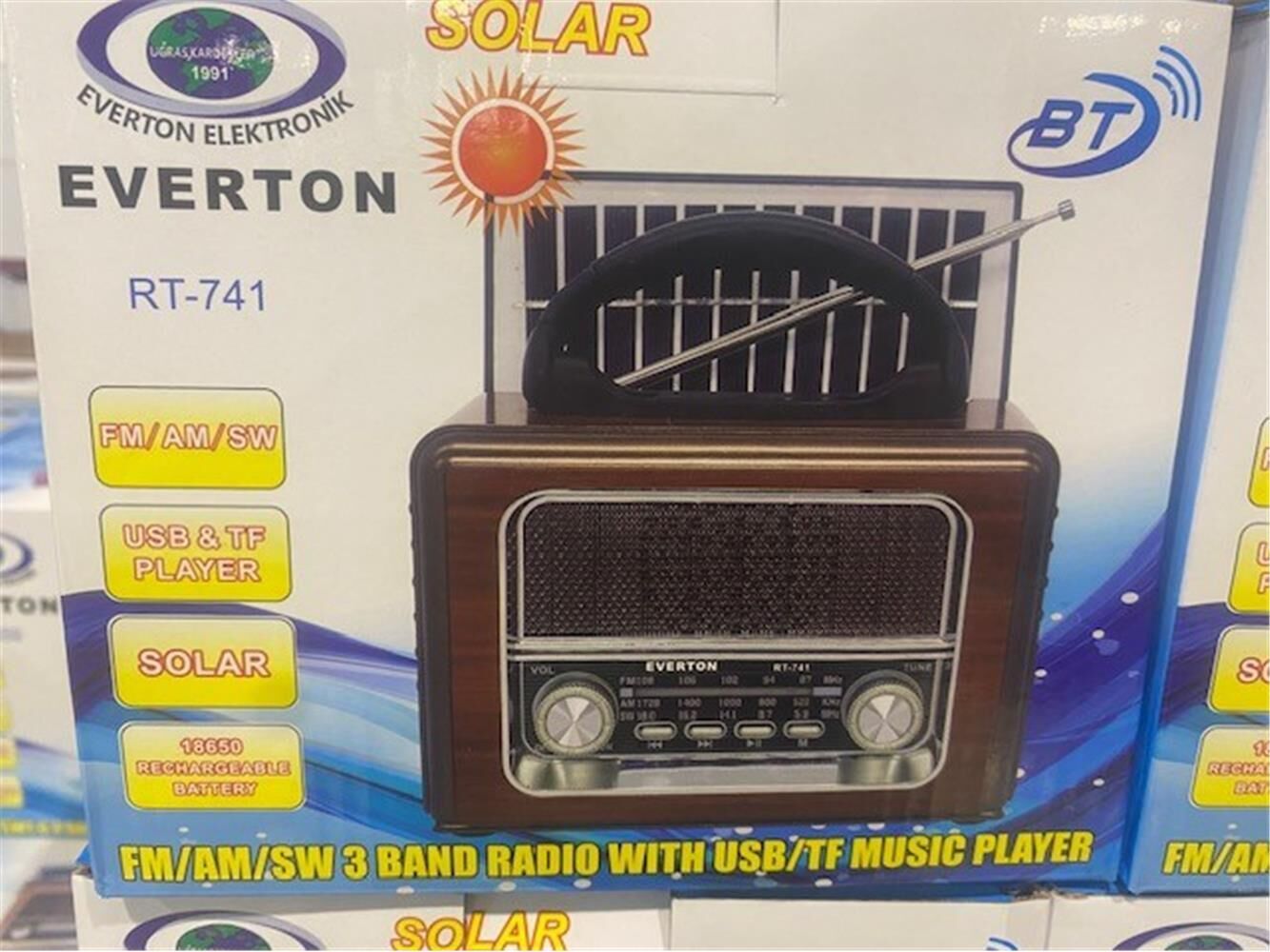 Everton Rt-741 Bluetooth -Fm-Am-Sw-Usb-Tf Card-Aux Nostaljik Radyo (Alev ışık Görselli )