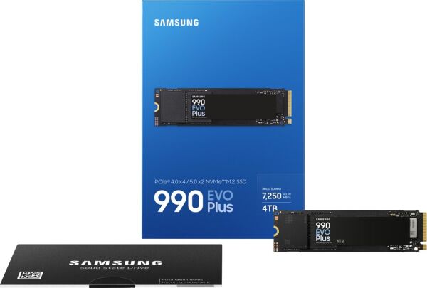 Samsung 4TB 990 EVO PLUS MZ-V9S4T0BW 7250-6300 MB-sn PCIe NVMe M.2 SSD Disk