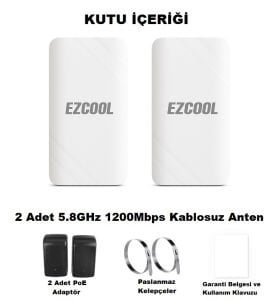 EZCOOL EZ-W580AN DIŞ ORTAM (5.8GHz 1200Mbps 1KM) ACCESS POİNT