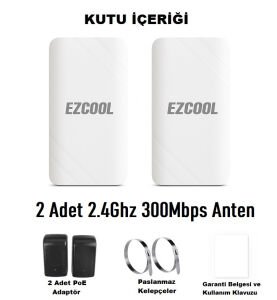 EZCOOL EZ-W240AN DIŞ ORTAM (2.4GHz 300Mbps 1KM) ACCESS POİNT