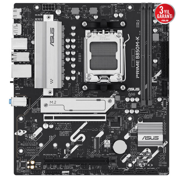 ASUS PRIME B850M-K AM5 DDR5 8400MHZ(OC) HDMI mATX ANAKART