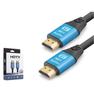 NODAR ND4050 HDMI 2.0 Kablo 4K 60 Hz OD 8.0 mm 1.5 m Siyah Mavi