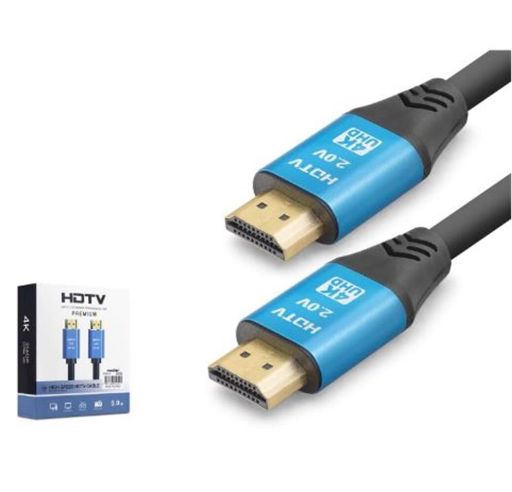 NODAR ND4052 HDMI 2.0 Kablo 4K 60 Hz OD 8.0 mm 5 m Siyah Mavi