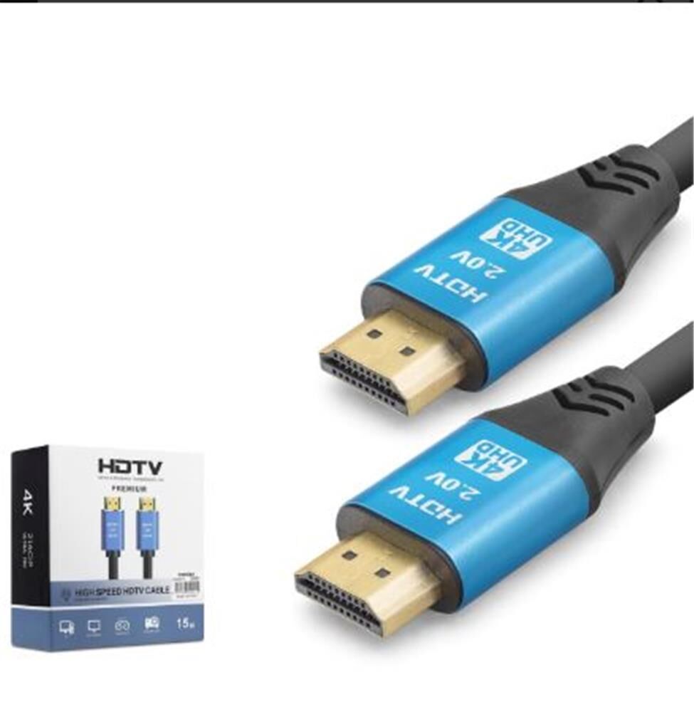 NODAR ND4054 HDMI 2.0 Kablo 4K 60 Hz OD 8.0 mm 15 m Siyah Mavi