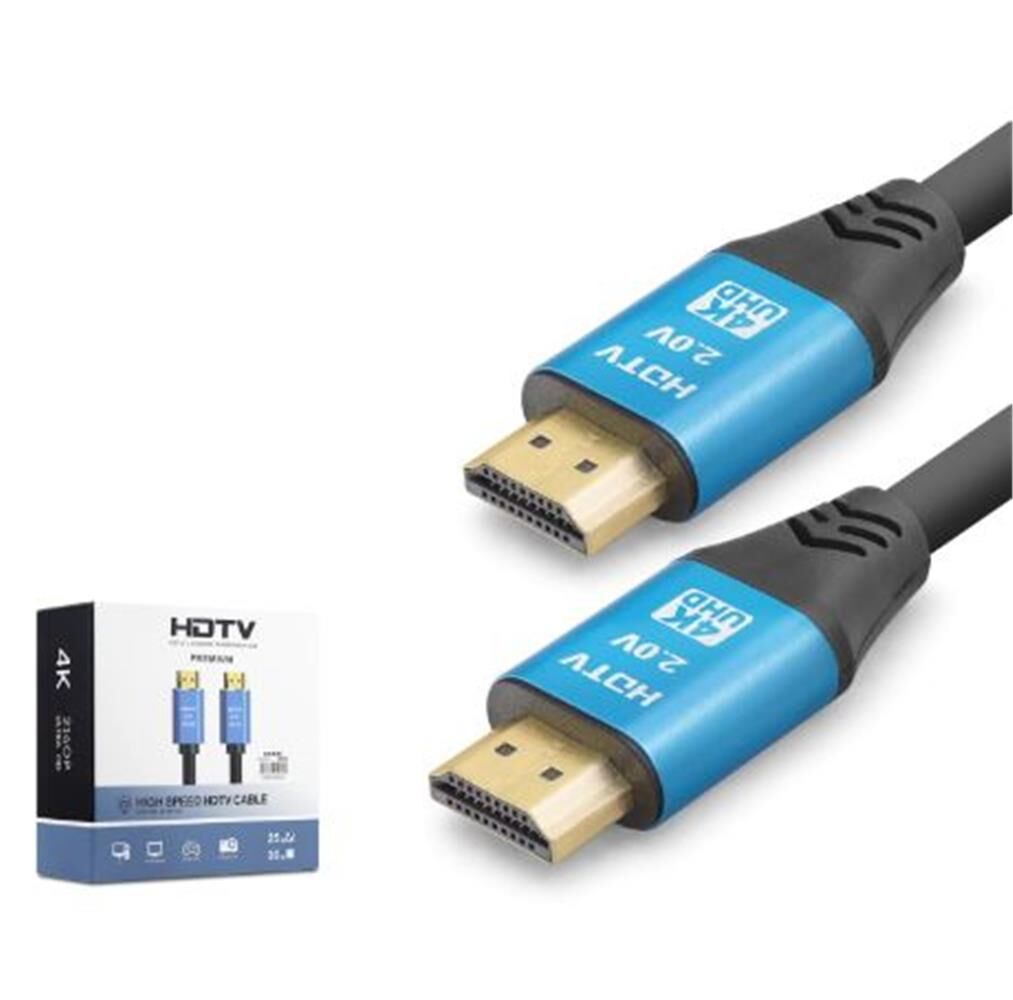 NODAR ND4056 HDMI 2.0 Kablo 4K 60 Hz OD 8.0 mm 25 m Siyah Mavi