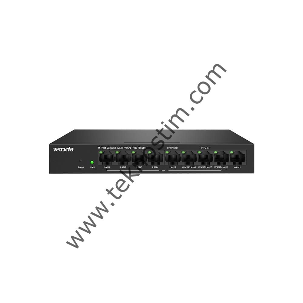 Tenda G0-8G-PoE 9 Port 8 Port Poe+ 10-100-1000 Switch Çelik Kasa POE Router