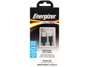 Energizer C21UBMCGBK4 1.2m Flat Micro Siyah Usb Kablosu