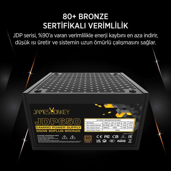 JAMES DONKEY JDP650 APFC 12CM 80+ BRONZE 650W PSU