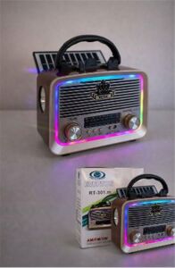 Everton RT-301.m  Bluetooth-USB-SD-FM Şarjlı,Solarlı,Ledli, Nostaljik Radyo El Fenerl Radyo