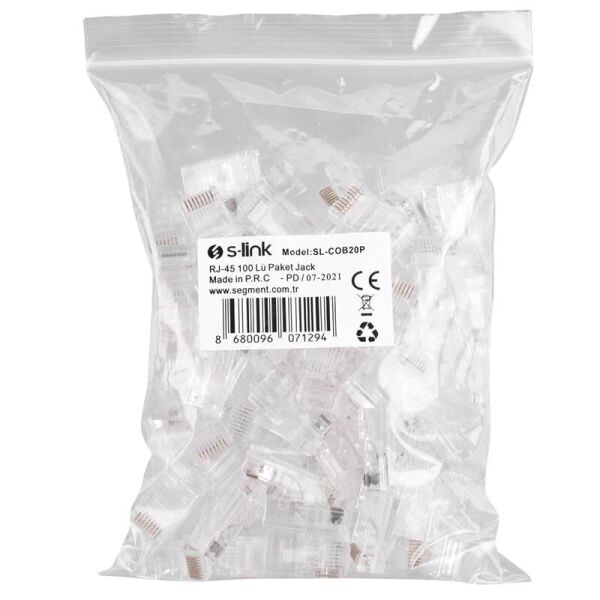 S-LINK SL-COB20P CAT6 EZRJ-45 YENİ NESİL UTP KONNEKTÖR 100 LÜ KUTU