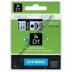 DYMO 43610 D1 Yedek Şerit, 6 mm x 7 mt, Şeffaf- Siyah