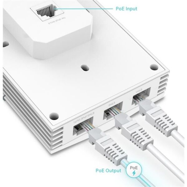 TP-LINK OMADA EAP655-WALL AX3000 DUAL BAND WIFI6 4X1G LAN 574MBPS/2.4GHZ/2402MBPS/5GHZ ACCESS POINT (ADAPTÖRSÜZ)