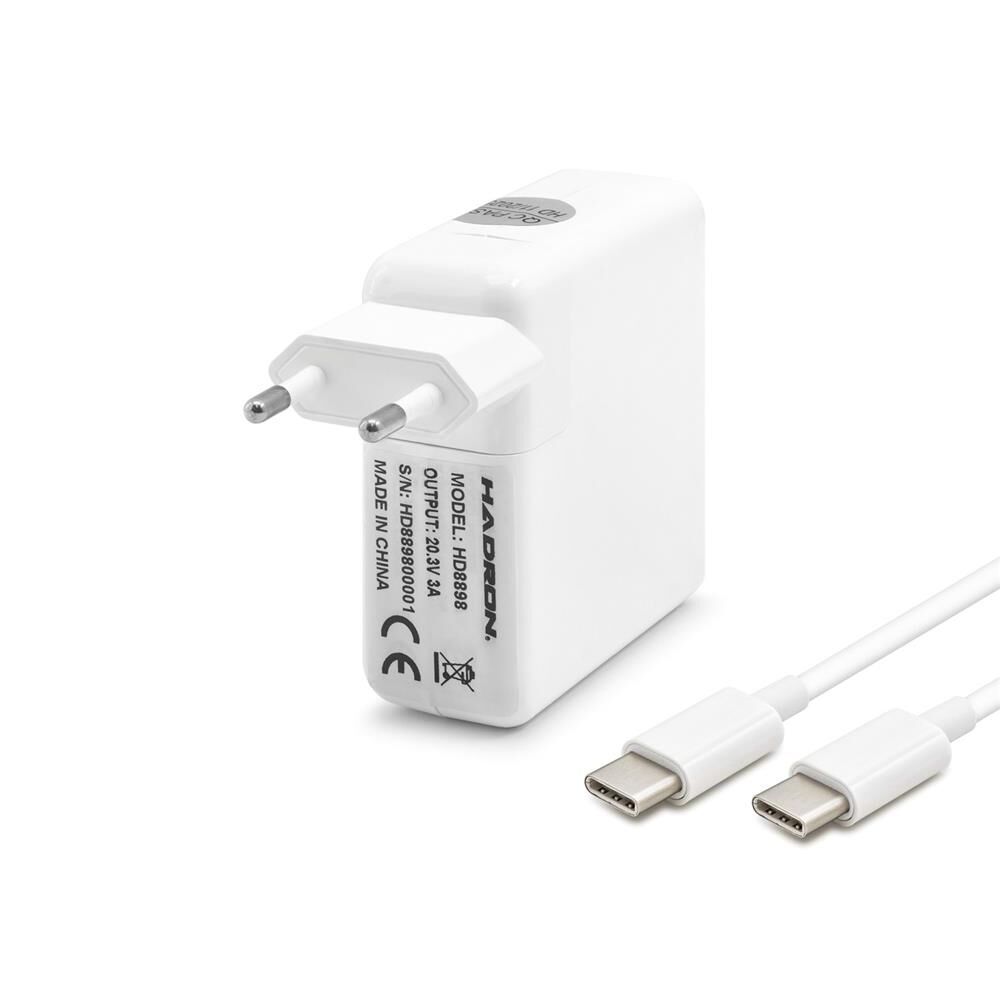 HADRON HD8898 Laptop Adaptörü 60W 20.3V 3A USB Type-C Uç MacBook Pro Lenovo