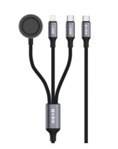 S-link Armor CLW-01 100W 1.2m Type-C to Type-C Lightning  Siyah Hızlı Şarj Kablosu