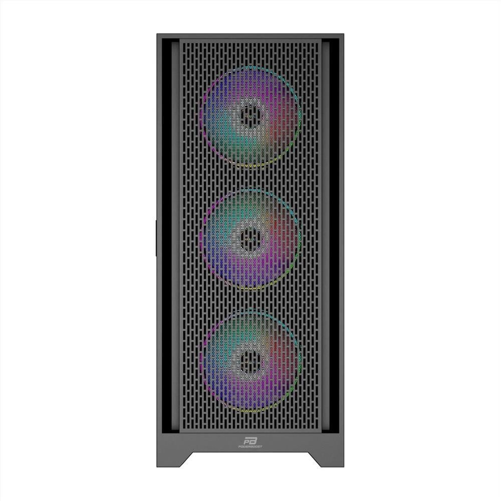 PowerBoost PB-PS5846B 600W ATX USB 3.0 Rainbow Fanlı Mesh Gaming Siyah Kasa