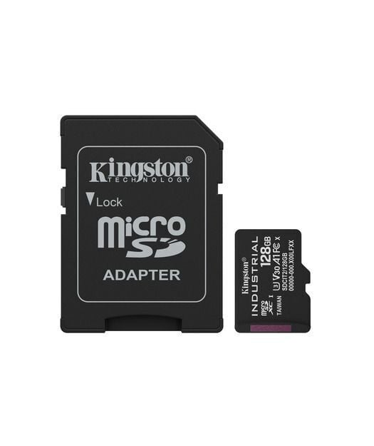 128GB microSDXC Industrial C10 A1 pSLC Card + SD Adapter