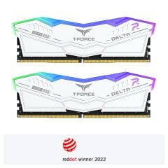 Team T-Force DELTA RGB White 32GB(2x16GB) 6400Mhz DDR5 Gaming Ram CL40 (FF4D532G6400HC40BDC01)