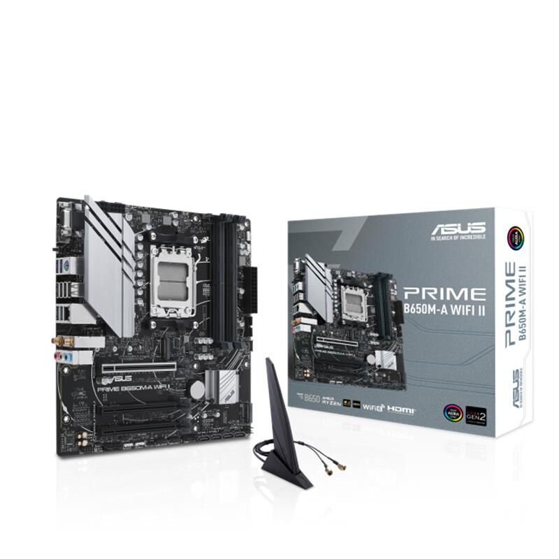 ASUS PRIME B650M-A WIFI II DDR5 6400MHZ 1XVGA 1XHDMI 1XDP 2XM.2 USB 3.2 MATX AM5(AMD AM5 9000/8000/7000 SERİ İLE UYUMLU)