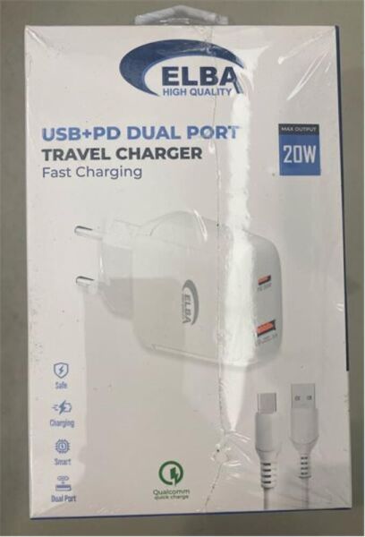 ELB44 ELBA 20W 2Lİ PD+USB TYPE-C SET (Usb To Type-C Kablo ) Hızlı Şarj