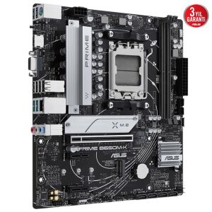 ASUS PRIME B650M-K DDR5 6400MHZ 1XVGA 1XHDMI 2XM.2 USB 3.2 MATX AM5 (AMD AM5 9000/8000/7000 SERİLERİ İLE UYUMLU)