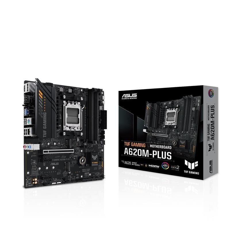 ASUS TUF GAMING A620M-PLUS DDR5 6400MHZ 1XHDMI 2XDP 2XM.2 USB 3.2 AM5 (AMD AM5 9000/8000/7000 SERİLERİ İLE UYUMLU)