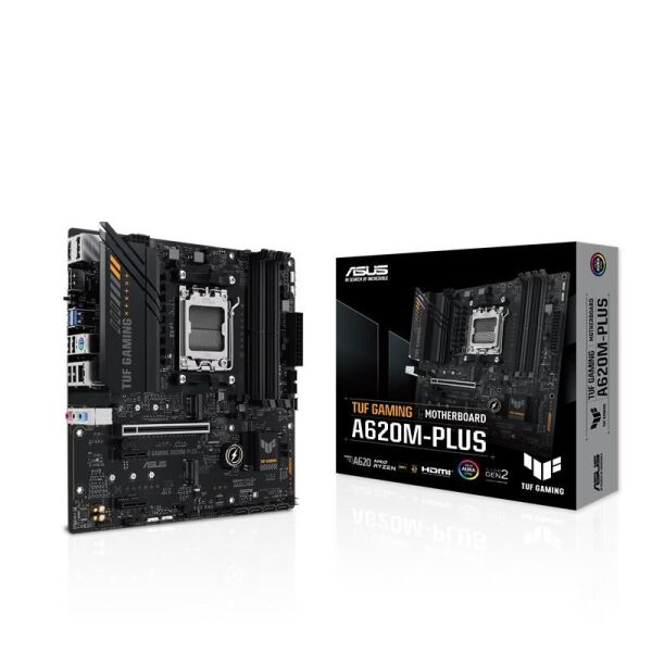 ASUS TUF GAMING A620M-PLUS DDR5 6400MHZ 1XHDMI 2XDP 2XM.2 USB 3.2 AM5 (AMD AM5 9000/8000/7000 SERİLERİ İLE UYUMLU)
