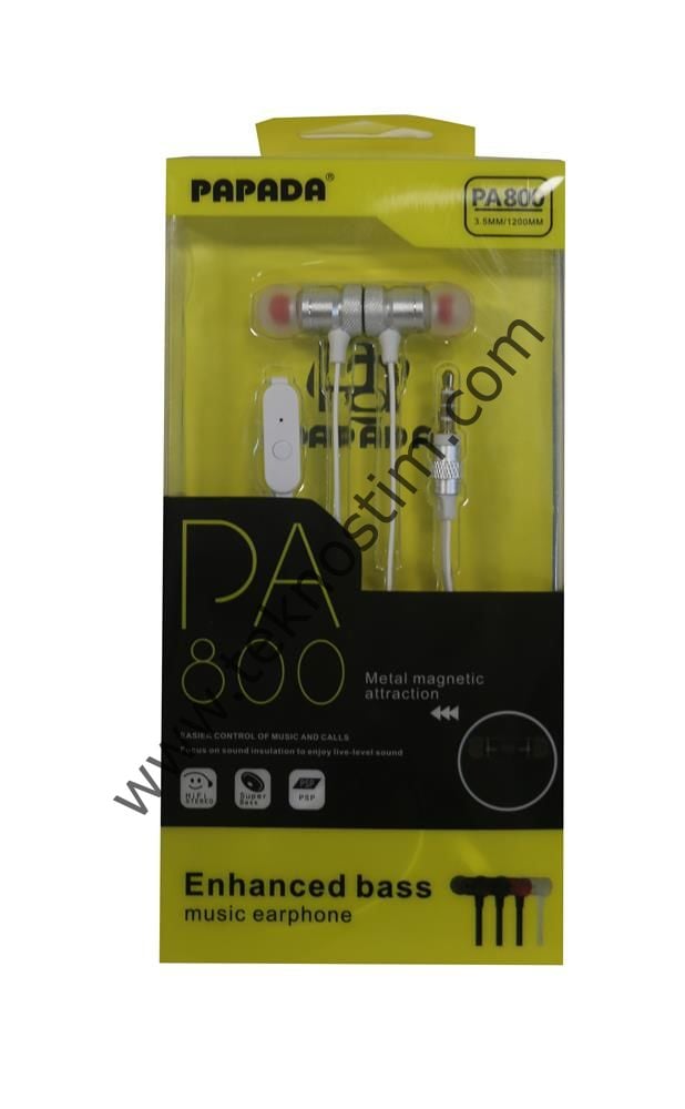Megatech Papada PA800 Beyaz Renk Mikrofonlu Mıknatıslı Kulaklık