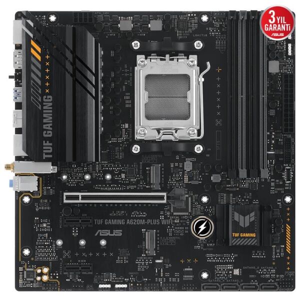 ASUS TUF GAMING A620M-PLUS WIFI DDR5 6400MHZ 1XHDMI 2XDP 2XM.2 USB 3.2 MATX AM5 (AMD AM5 9000/8000/7000 SERİ İLE UYUMLU)