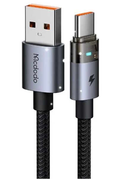MCDODO CA-5581 TYPE-C TO TYPE-C 100W 1.2M LED IŞIKLI ŞEFFAF KABLO