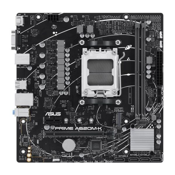 ASUS PRIME A620M-K DDR5 7000MHZ 1XVGA 1XHDMI 1XM.2 USB 3.2 MATX AM5 (AMD AM5 9000/8000/7000 SERİLERİ İLE UYUMLU)