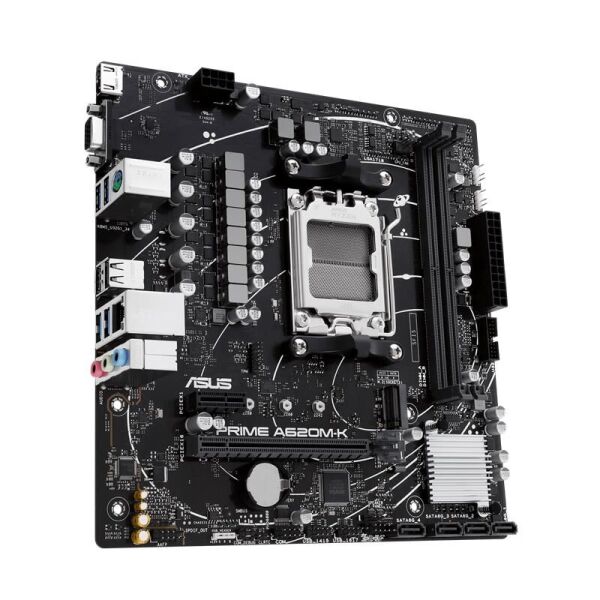 ASUS PRIME A620M-K DDR5 7000MHZ 1XVGA 1XHDMI 1XM.2 USB 3.2 MATX AM5 (AMD AM5 9000/8000/7000 SERİLERİ İLE UYUMLU)