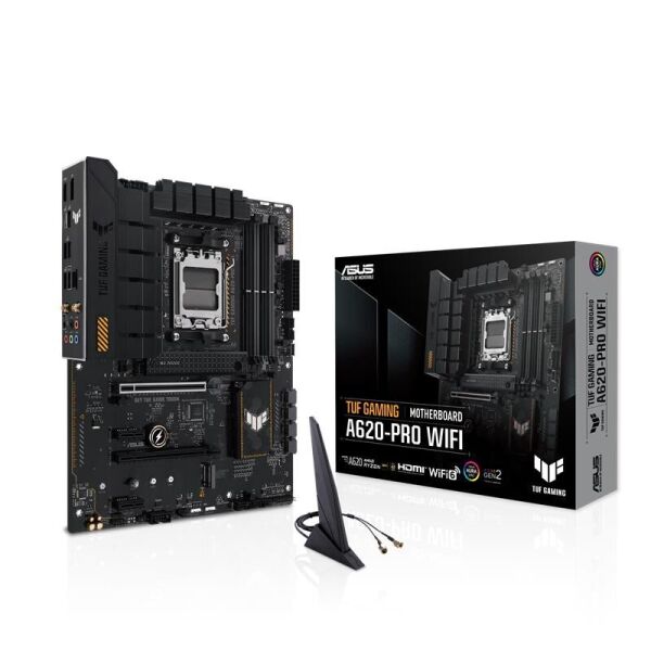 ASUS TUF GAMING A620-PRO WIFI DDR5 6400MHZ 1XHDMI 1XDP 2XM.2 USB 3.2 ATX AM5(AMD AM5 9000/8000/7000 SERİLERİ İLE UYUMLU)