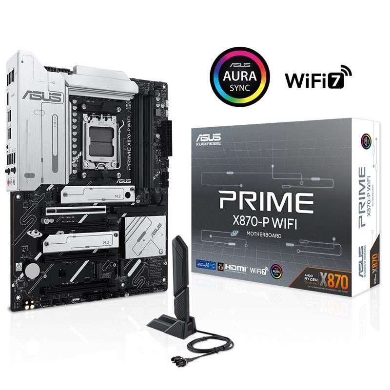 ASUS PRIME X870-P WIFI DDR5 8000MHZ 1XHDMI 2XUSB4 4XM.2 ATX AM5 (AMD AM5 9000/8000/7000 SERİLERİ İLE UYUMLU)