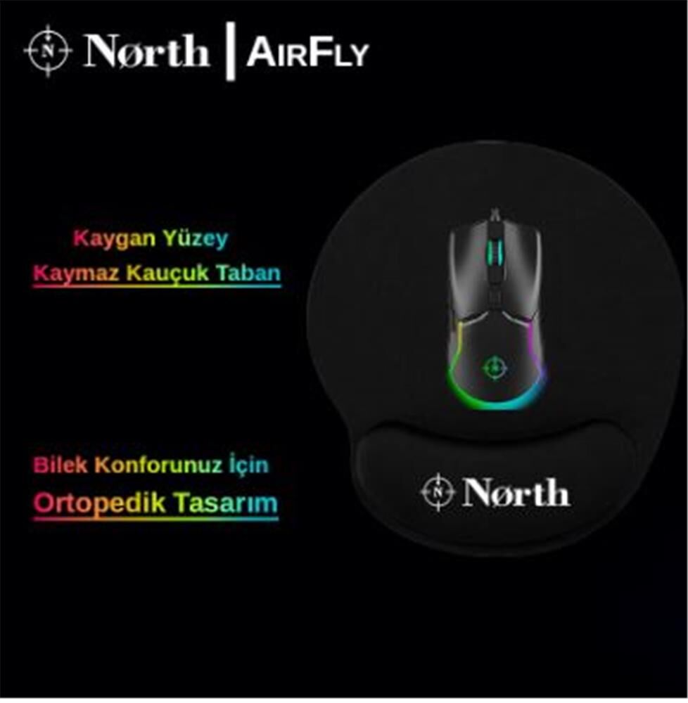 North Airfly Premium Quality Bilek Destekli Gaming Mousepad