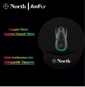 North Airfly Premium Quality Bilek Destekli Gaming Mousepad