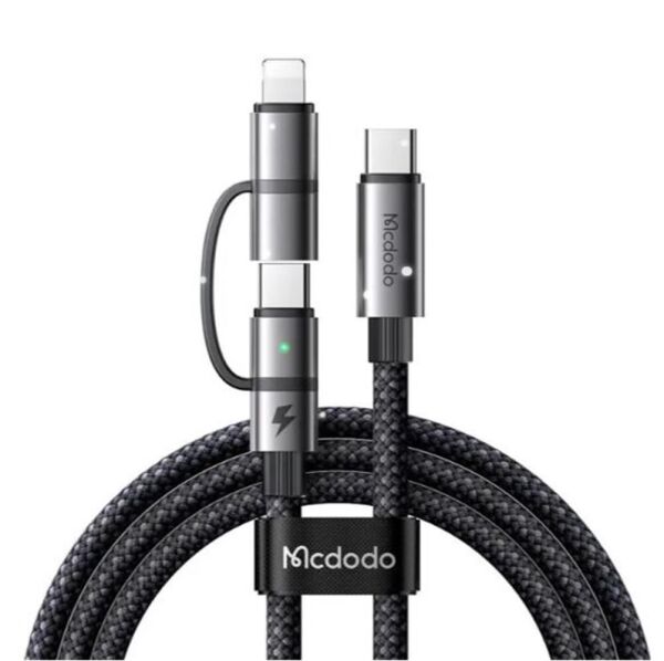 MCDODO CA-6780 2Sİ 1 ARADA TYPE-C TO TYPE-C + TYPE-C 1.5M 100W SİYAH KABLO