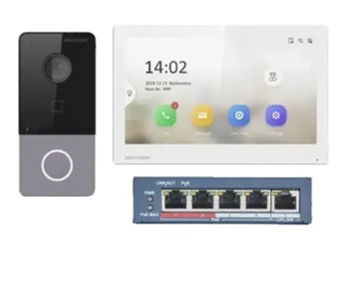 Hikvision DS-KIS213 7'' 4 Tellli Analog Vİdeo İnterkom Kit