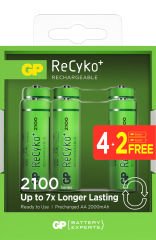 GP AA 2000 mAh Pro Şarjlı Kalem Pil 4+2li Paket  Paket GP210AAHCBR21-2GVPTLB6