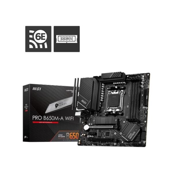 MSI PRO B650M-A WIFI DDR5 6000MHZ 1XHDMI 1XDP 2XM.2 USB 3.2 MATX AM5 (AMD AM5 9000/8000/7000 SERİLERİ İLE UYUMLU)
