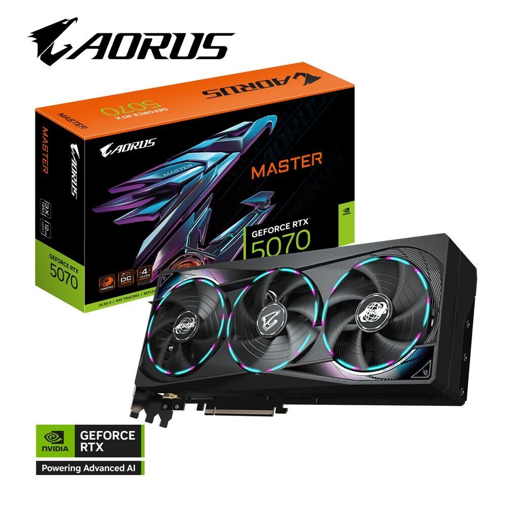 Gigabyte Aorus GeForce RTX5070 Master 12GB 192bit GDDR7 GV-N5070AORUS M-12GD Ekran Kartı