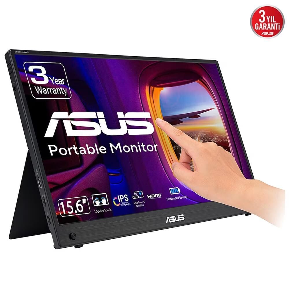 Asus 16'' ZenScreen Touch MB16AMTR 5ms 60Hz Full HD IPS Taşınabilir Dokunmatik Monitör