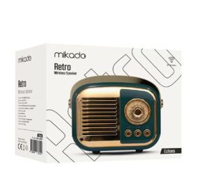 Mikado MD-24BT Echoes 3W 800mAh Yeşil Usb+TF Kart+Bluetooth Destekli Klasik Retro Müzik Kutusu