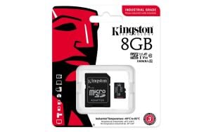 Kingston SDCIT2-8GB 8GB microSDHC Industrial C10 A1 pSLC Card + SD Adapter Hafıza Kartı