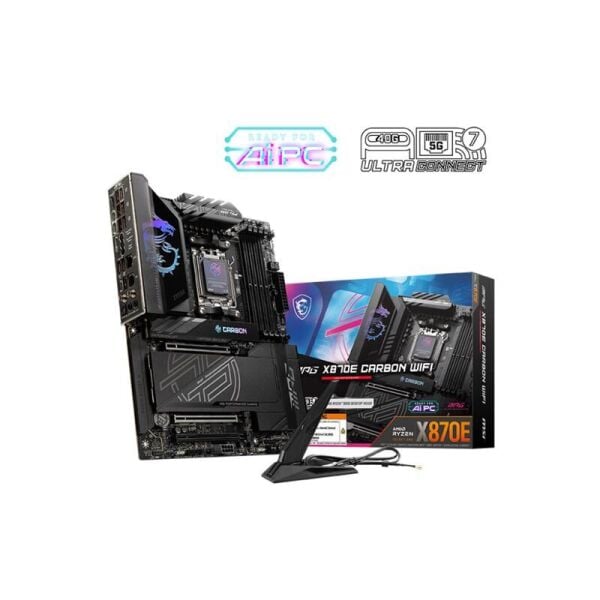 MSI MPG X870E CARBON WIFI DDR5 8400MT/S 1XHDMI 2XUSB4 4XM.2 ATX AM5 (AMD AM5 9000/8000/7000 SERİLERİ İLE UYUMLU)