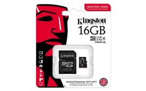 Kingston SDCIT2-16GB 16GB microSDHC Industrial C10 A1 pSLC Card + SD Adapter Hafıza Kartı