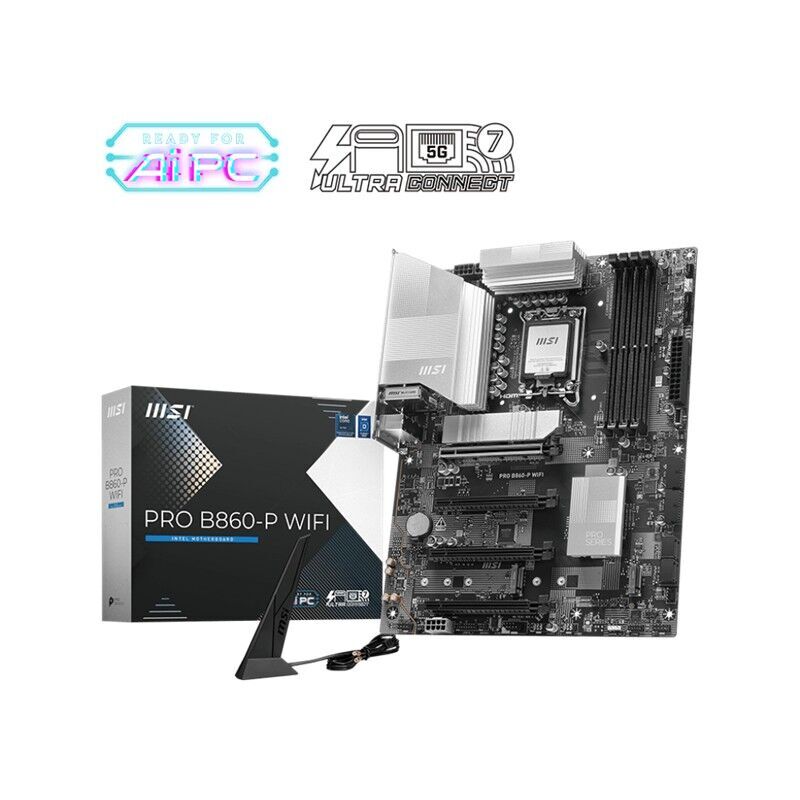 MSI PRO B860-P WIFI DDR5 8800MT/S 1XHDMI 1XDP 3XM.2 ATX 1851P (INTEL ULTRA PROCESSORS SERIES2)