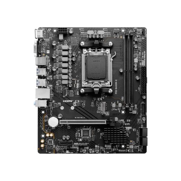 MSI PRO B650M-E DDR5 6800MHZ 1XVGA 1XHDMI 1XM.2 USB 3.2 MATX AM5(AMD AM5 9000/8000/7000 SERİLERİ İLE UYUMLU)