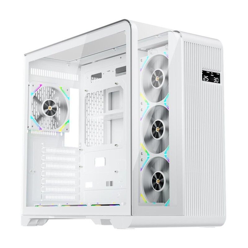 1ST PLAYER RT7 BEYAZ DIGITAL 850W 80+ GOLD FULL MODÜLER 4X12CM ARGB 3 TARAFLI TEMPERLİ CAM USB 3.0 - TYPE C ATX KASA