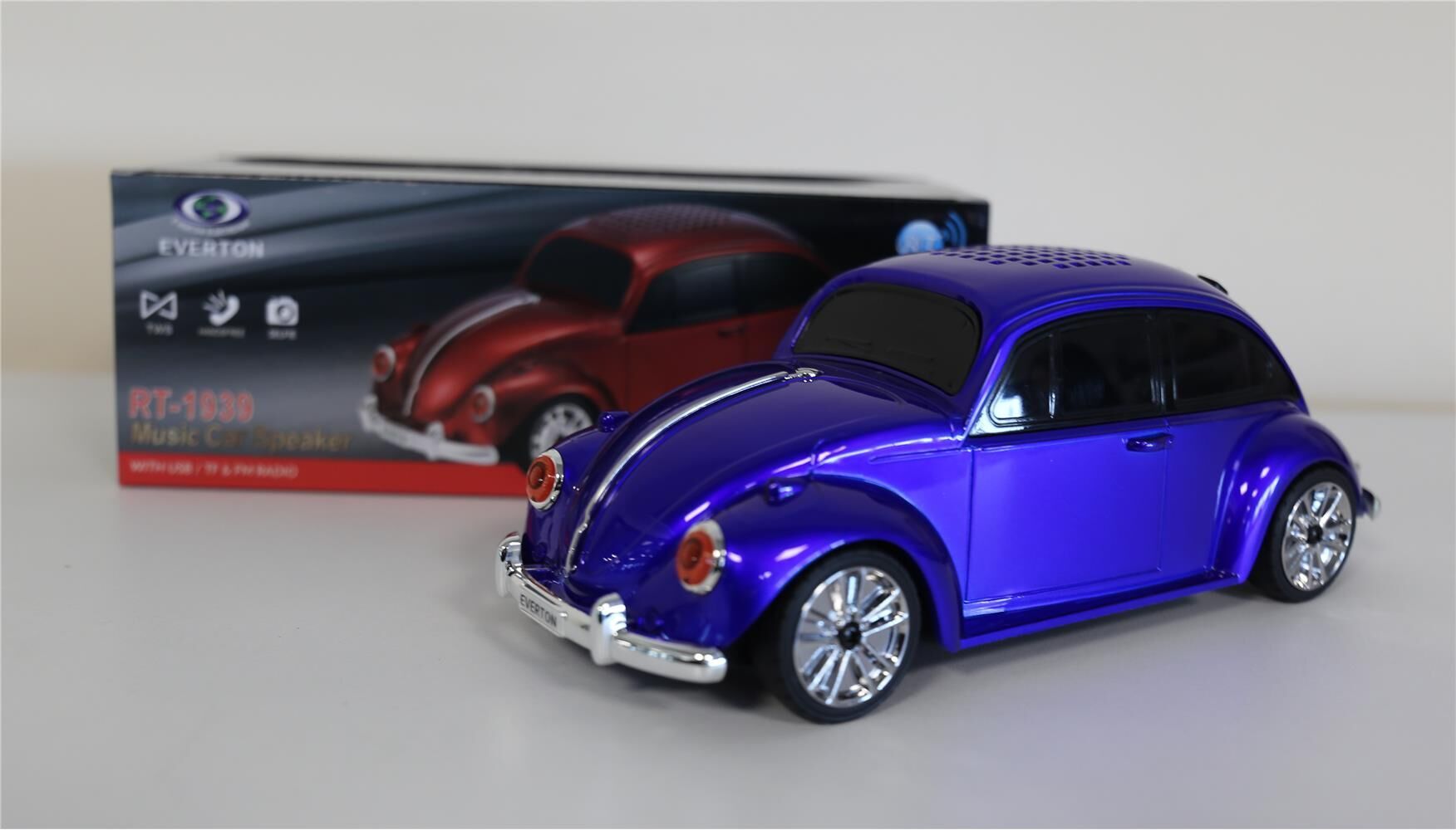 EVERTON RT-1939 Lacivert  Arabalı  Bluetooth Fm-Usb-Tf-Aux Şarjlı Nostaljik Radyo