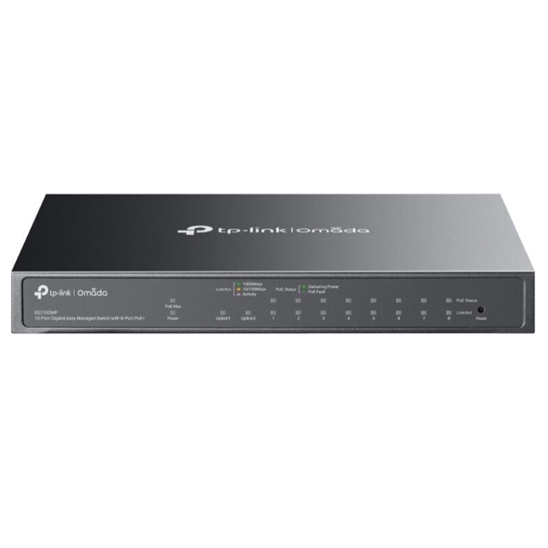 TP-LINK OMADA ES210GMP 10 PORT GIGABIT + 8PORT POE+ YÖNETİLEBİLİR 123W POE METAL KASA SWITCH